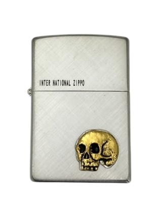 【ZIPPO】ジッポー：2001年製 新品 未使用 スカルGD