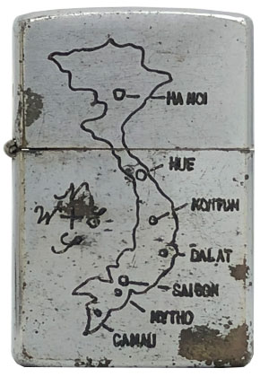ZIPPO】ジッポー：ベトナムZIPPO/1968年製造品 ベトナムの地図柄