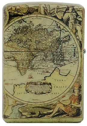 希商品　ジッポー　世界地図　古地図　全面加工　ZIPPO